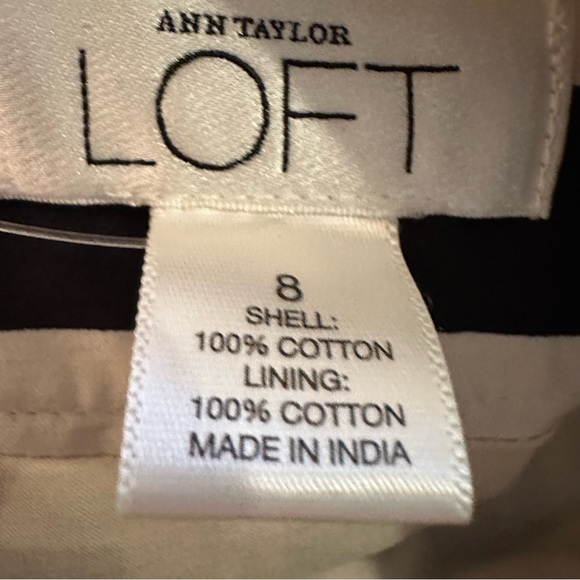 LOFT Skirt Midi Striped Tiered Ruffle Blue & Ivory Size 8 - Picture 4 of 5